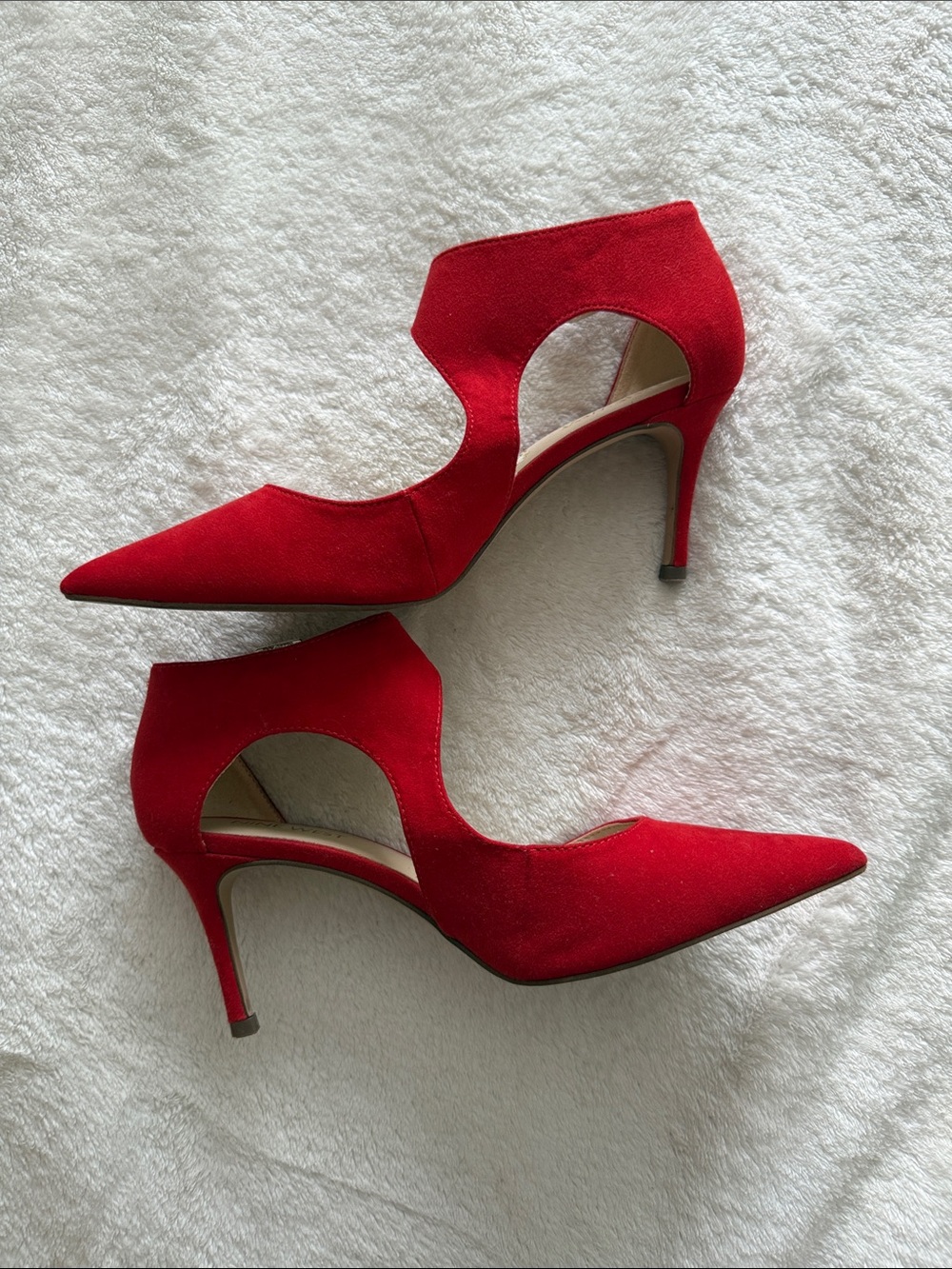 Nine West Red Pointed Toe Wrap Ankle Strap Heels - Picture 2 of 5